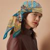Silk Scarf Women Alle Bridge Print Square Scarves Head Echarpes Silk Foulards Femme Wraps Beach Shawls Bandana Lady Hijabs 90CM