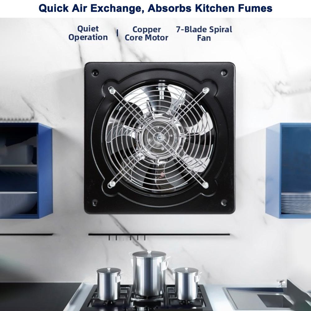 Industrial Ventilation Axial Exhaust Fan 6 Inch with Metal Frame and Copper Motor for Efficient Airflow In Workshops and Garages
