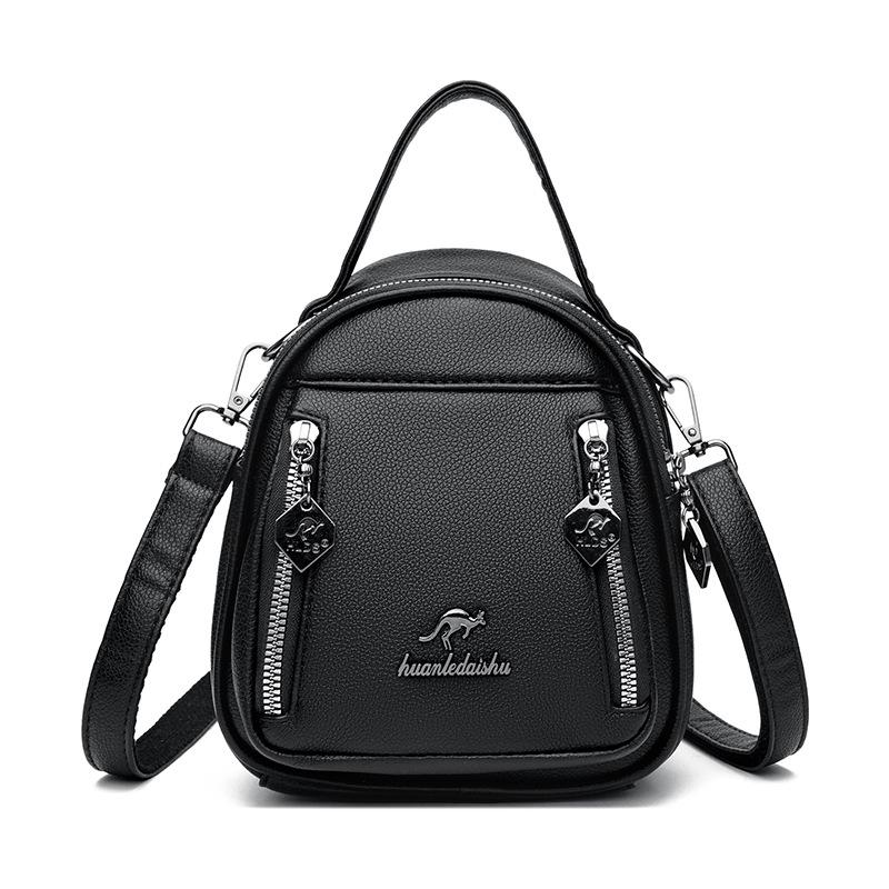 

Large-capacity Soft Leather High-end Texture Single-shoulder Bag Small Round Bag Fashionable Crossbody Bag чорний