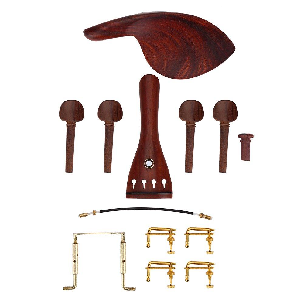 

String Instrument Shoulder and Chin Rest Violin Fitting Set, 44 Size, Includes Chin Rest, Tuners, Tailpiece, Endpin, Tailgut, Tuner Screws,