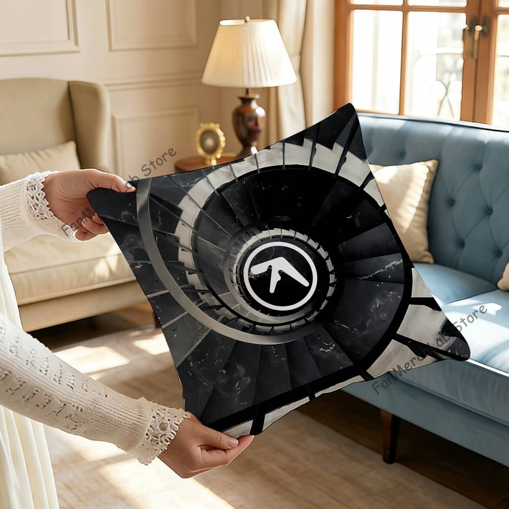 Punk Aphex Twin Logo Pillowcase Pillowslip Cushion Plush Boys Girls Cartoon Anime Kawaii Decoration Kids Birthday Cute Gifts