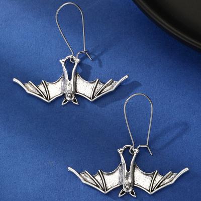Retro Bat Earrings DIY Jewelry Simulated Animal Pendant Funny Halloween Earrings  Party