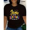 June Birthday Yes The Whole Month Stars Crown Black Crew Neck Tee Same Style for Men and Women 2026 Summer Short-Sleeved Printed T-Shirt