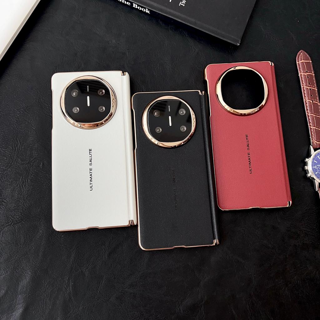 Für Huawei Mate X6 Schlichtes Leder Magnetisch Anti-Drop Anti-Fingerabdruck Magnetisch Kabelloses Laden Handyhülle