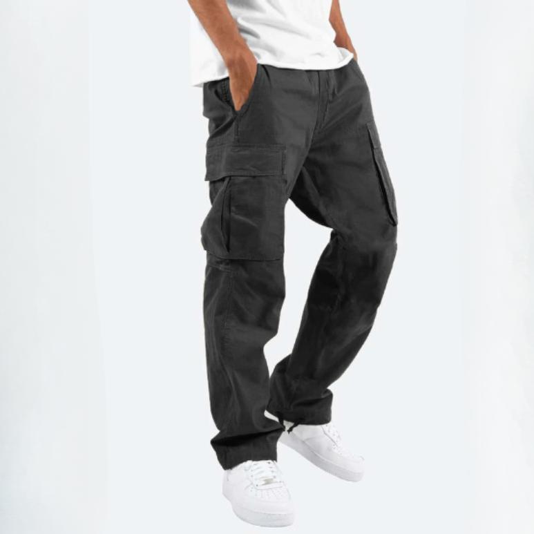 

Мужские повседневные брюки карго - Пояс на кулиске и многокарманный дизайн XXXXXL чёрный