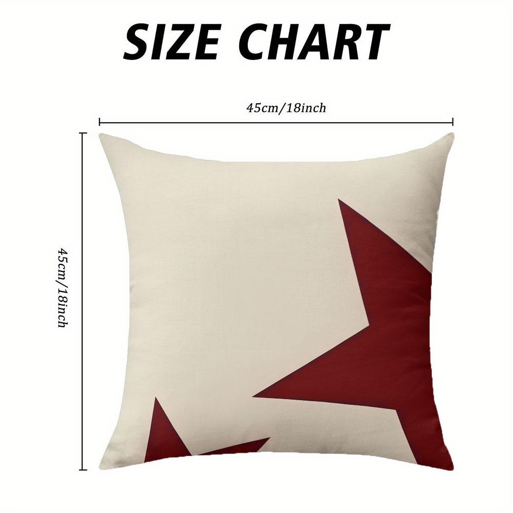 Burgundy Star square Jacquard Pillow Cover for Sofa Office Waist Cushion Cover Home Decorative Pillowcase