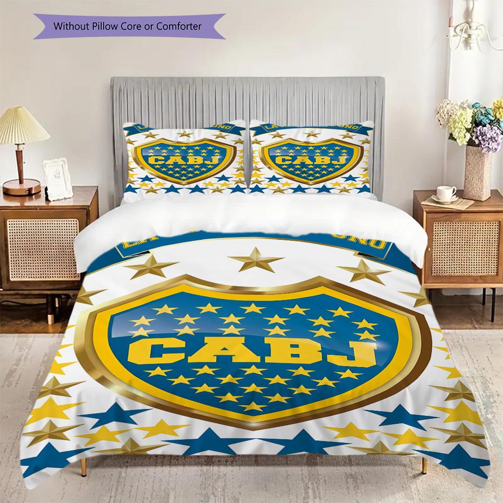Boca Juniors Pattern Bedding Quilt Set Quilt Cover Pillowcase Home Decoration Birthday Gift (1 * duvet cover + 2 * pillowcase, without core)