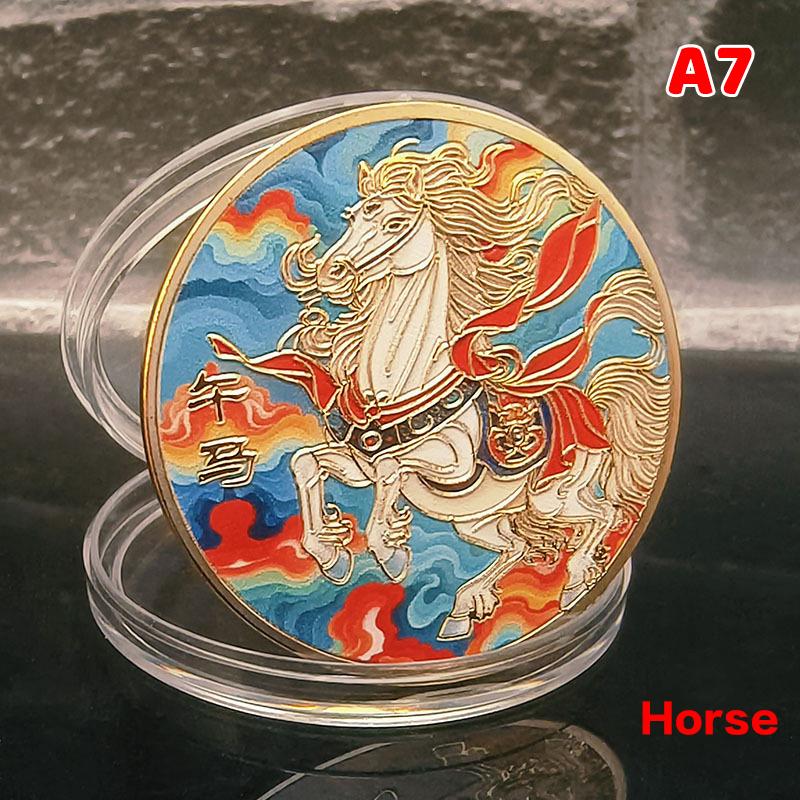 Coin Chinese 2026 12 Zodiac Horse Decoration Colored Commemorative Medal Year Of The Horse High Quality Decorative Coins Gift