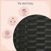 Extendable Elevated Dog Bed, Rattan Dog House, with Water-Resistant Roof, Removable Cushion, Cream