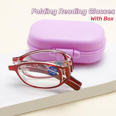 Printed Folding Anti Blue Light Reading Glasses For Women Fashionable And Convenient Eyeglasses Men Portable Eyewear +100 ~ +400
