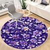 1pc Purple Floral Print Chair Carpet for Office, Round Non Slip Durable Large Size Office Carpet, Suitable for Office