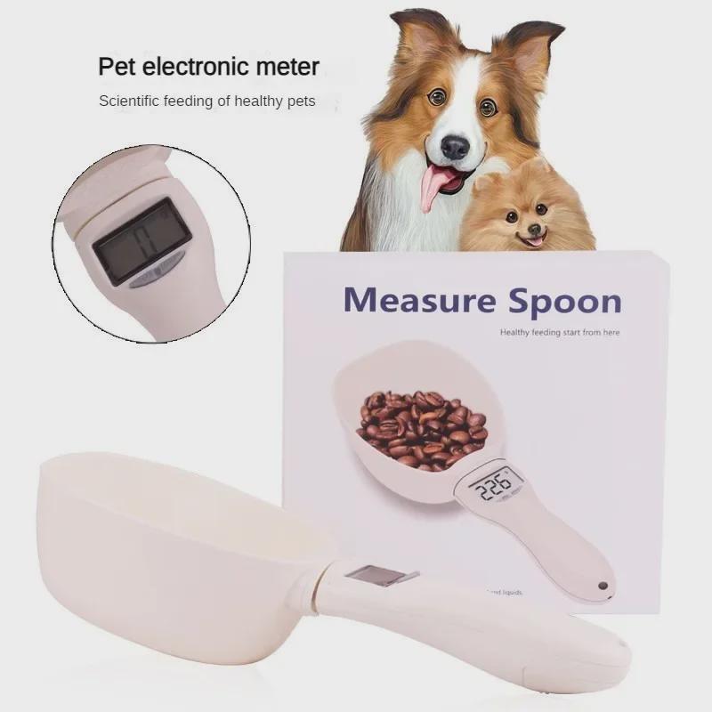 Pet Food Measuring Scale Scoop Electronic Dog Cat Food Measuring Cup Digital Spoon Scale Kitchen Food Scale with LED Display