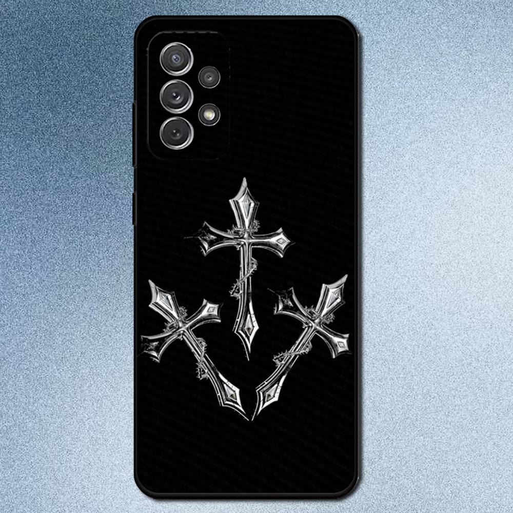Orthodox Cross Icon Phone Case For Samsung S25,S24,S21,S22,S23,S30,Ultra,S20,Plus,Fe,Lite,Note,10,9,5G Black Cover