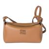 Borsa a tracolla con logo a lettera e tracolla regolabile da donna, Marrone chiaro 5NF462_2IFL_F04YM