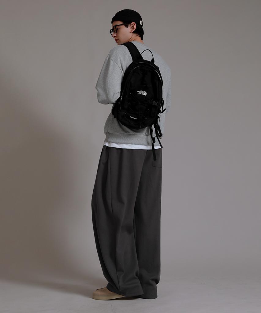LIKE THE MOST Two-Tuck Longside Overpants_Charcoal