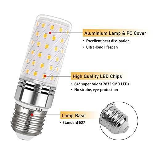 LED žárovka E27 Kukuřice 12W Studená bílá 6000K, 1450LM, 360° Světlo, Ekvivalent halogenové žárovky E27 100W, AC 230V, LED žárovka E27 Kukuřice Studená