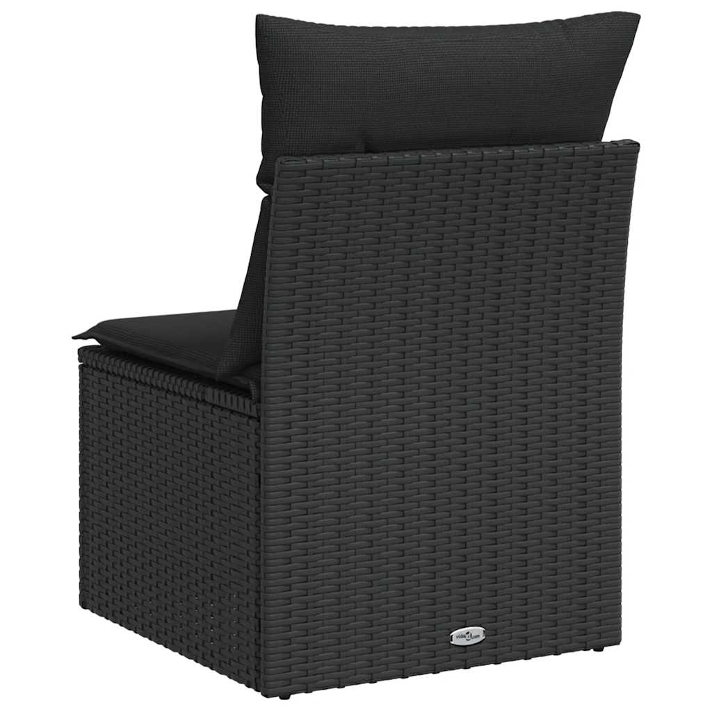 Vidaxl Garden Sofa Module, Armless, With Cushions, Black