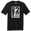 Throwbackmax 2 Tone Record Label Classic Cut, Premium Tri-Blend Black T Shirt