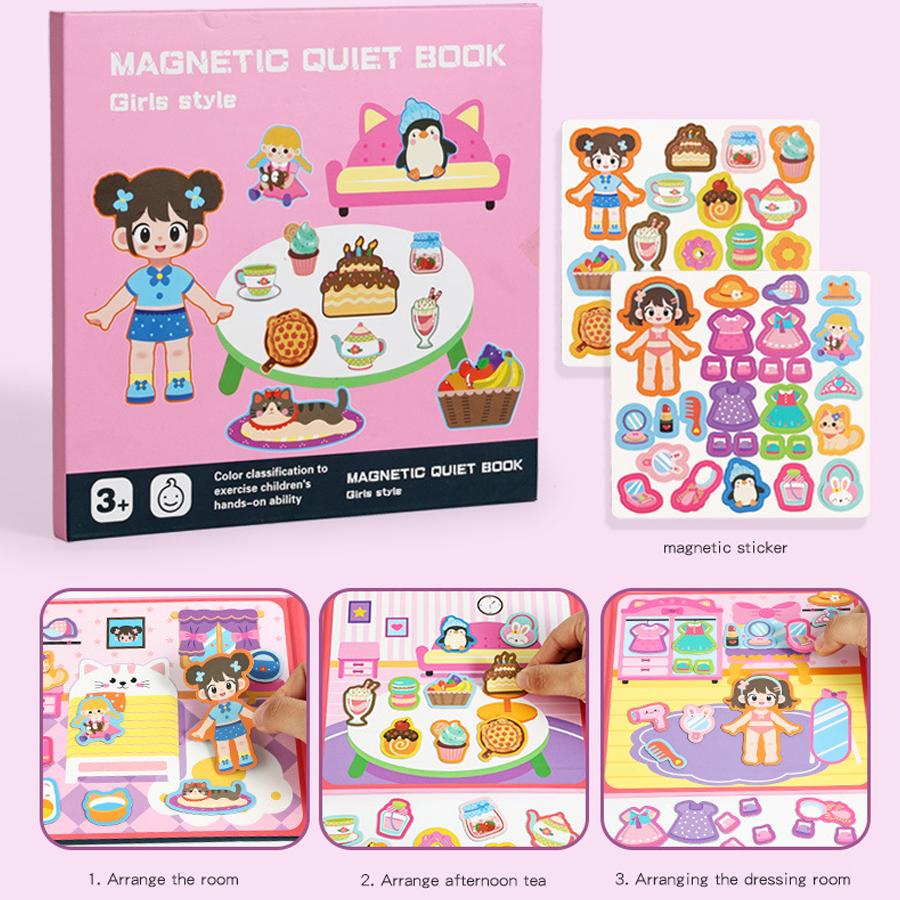 

Toys Early Childhood Education Wooden Girl And Boy Magnetic Dress-up Life Quiet Book Toddlers Montessori Toy Busy Book Education