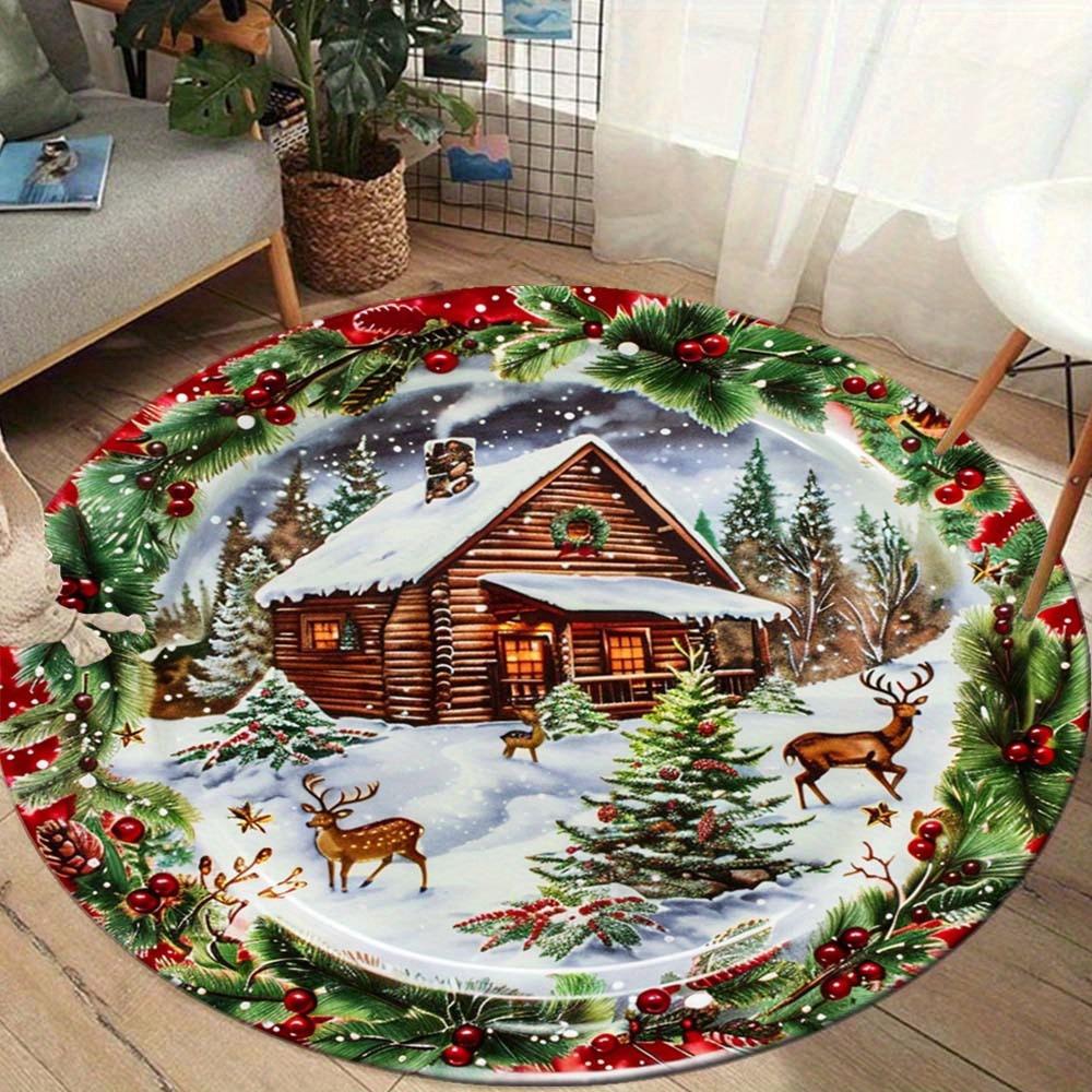 Christmas Round Rugs: Santa, Trees, and Merry Decor for Your Home! Bedroom room floor mats New Year home decoration
