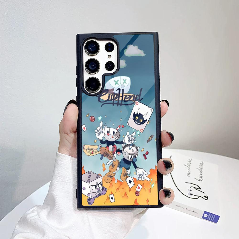 Cute Game Cuphead Phone Case For Samsung Galaxy S26 S25 S24 S23 S22 S21 S20 FE Edge Pro Plus Ultra PC+TPU Cover