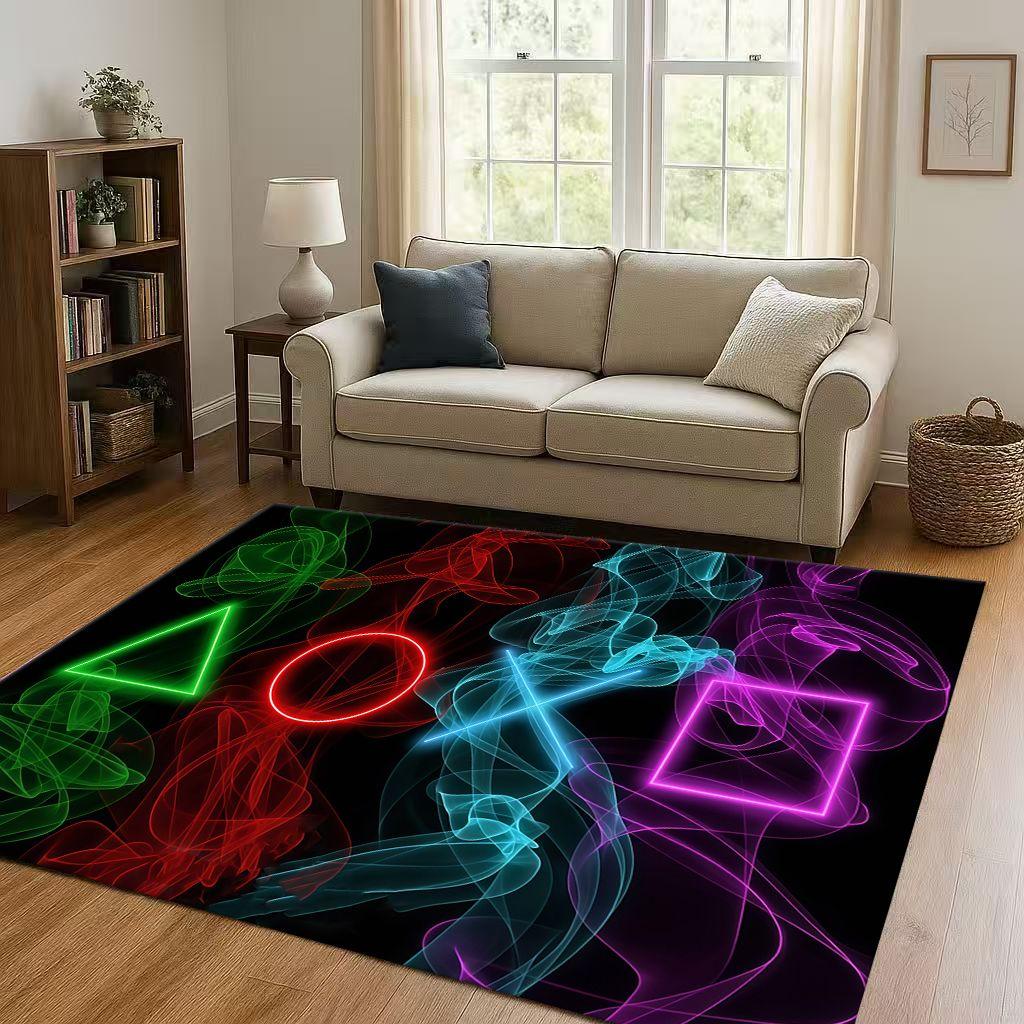 Retro Game Zone Sign Gamer Controller Living Room Non-Slip Area Rug Carpet for Bedroom Kids Playroom Sofa,Home Decor Doormat