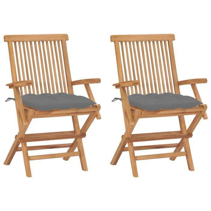 VidaXL Lot de 2 Chaises de Jardin avec Coussins, Sièges de Terrasse, Chaises de Salle à Manger, Meubles de Patio Extérieur, 3062503