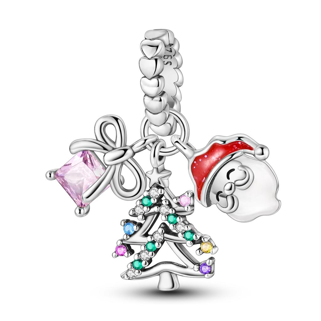 New 925 Silver Christmas Series Charm Beads For Bracelet Pendant Charm Women DIY Christmas Gift