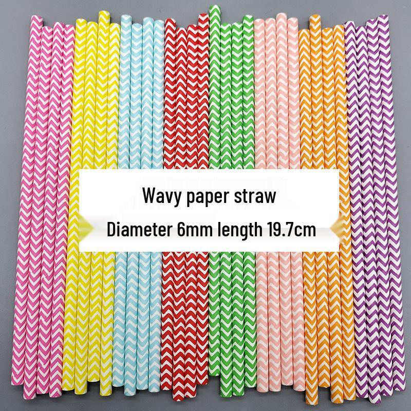 Eco-Friendly Disposable Decorative Paper Straws for Beverages and Desserts