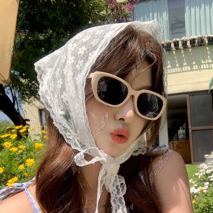 

Кружевная повязка на голову с лентой | Повязка для волос в стиле французского кантри | Летний аксессуар для защиты от солнца белый