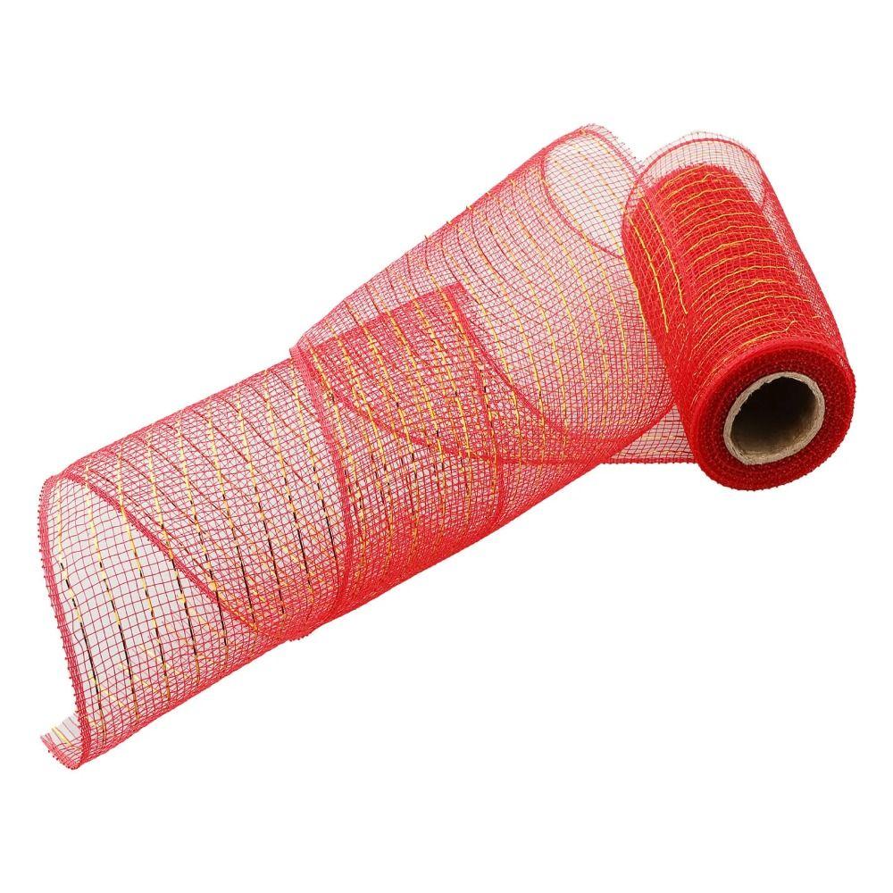 DIY Craft Christmas Decoration Mesh Ribbon Shiny Christmas Flower Wreath Mesh  Christmas Decor