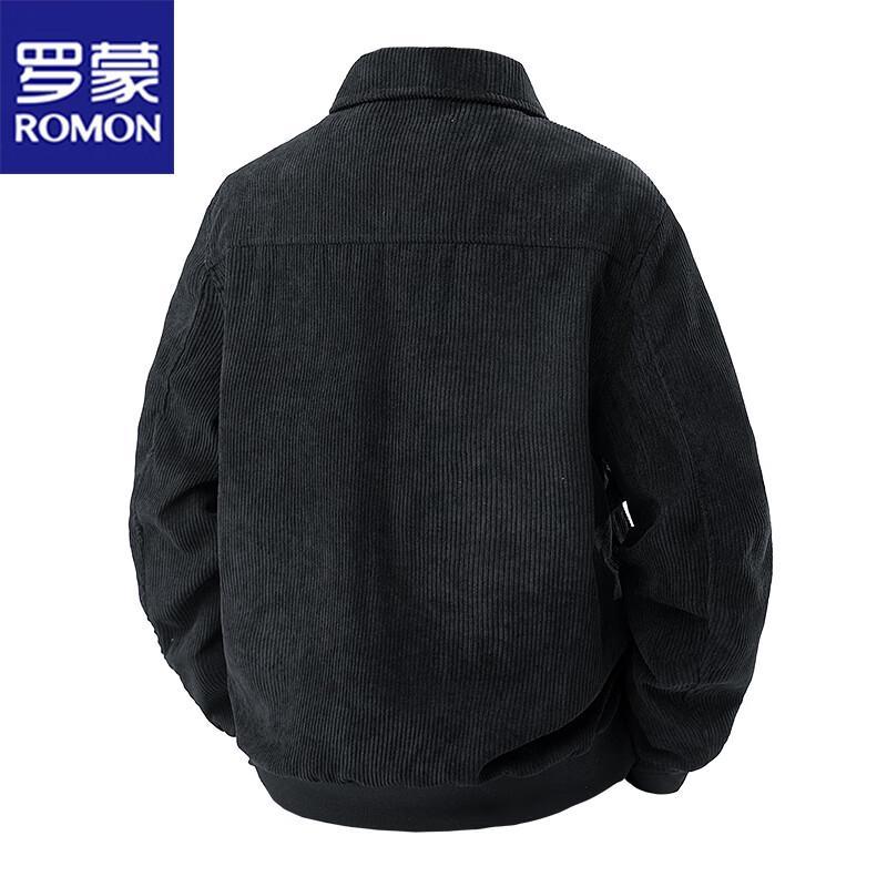 ROMON Men's Corduroy Collared Casual Jacket