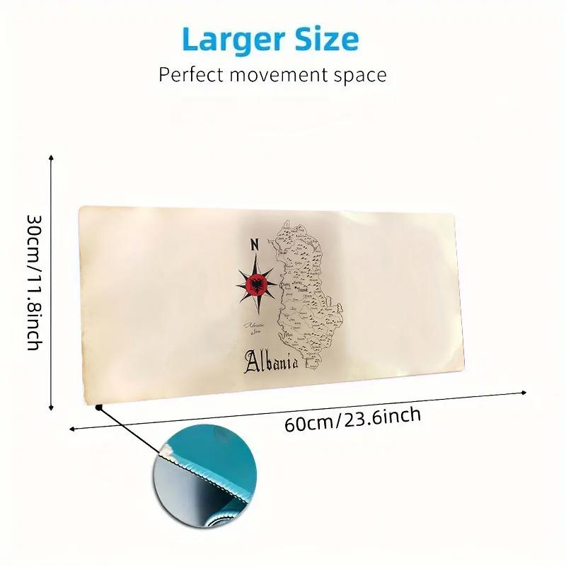 Albania Map Color Mouse Pad Large Gaming Table Cushion Non-slip Laptop Tablet Big Mousepad XXL Mat Mini PC Playmat With Lock edge