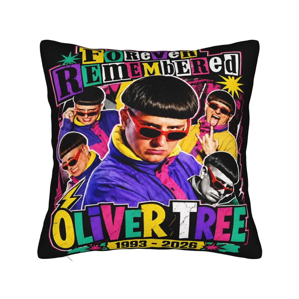 Oliver Tree Rest In Peace 1993 to 2026 Memorial Pillow Cover Vintage Pillow Case For Living Room Sofa Comfy Pillowcases Gift