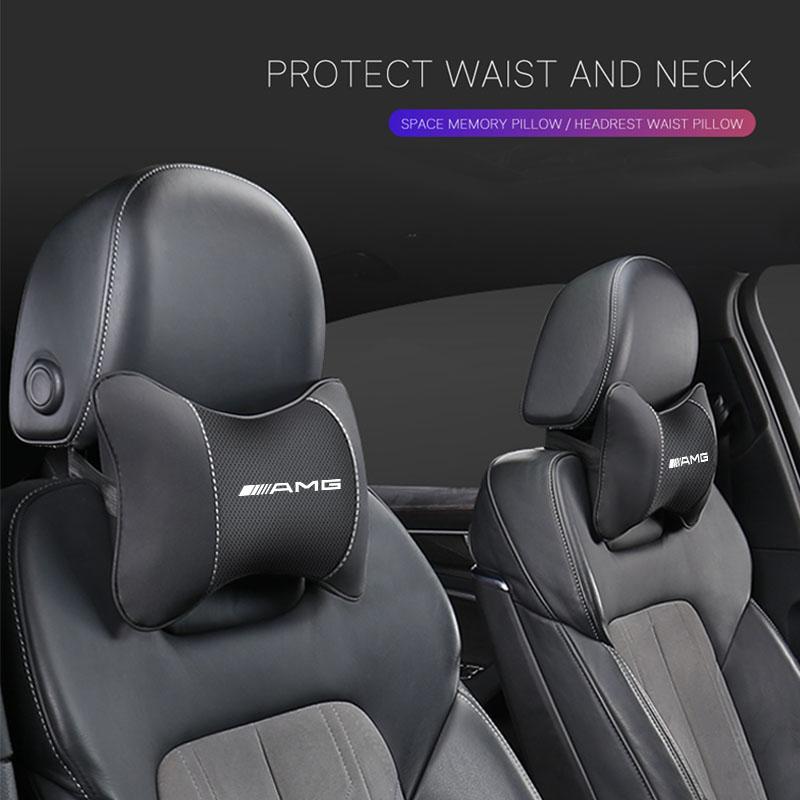 CEA1 2025 Hot 1Pcs Car Seat Headrest Auto Logo Neck Head Pillow For Mercedes Benz AMG W206 W204 W205 W212 W213 W221 W222 W223 W251 W4