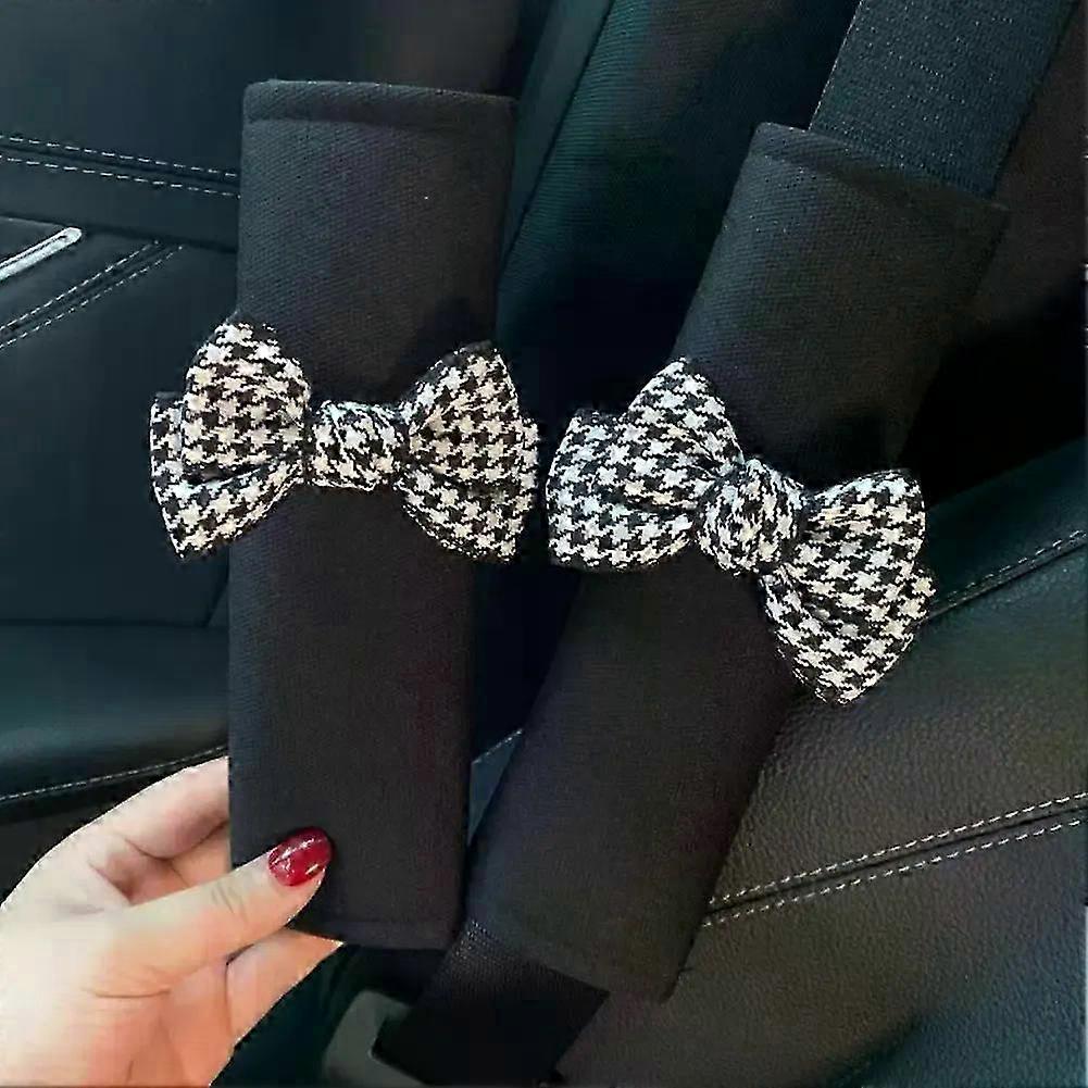 Universal Car Seat Belt Shoulder Cover Cute Four Seasons Car Bow Car Interior Decoration Safety Belt Car Accessories Hwy