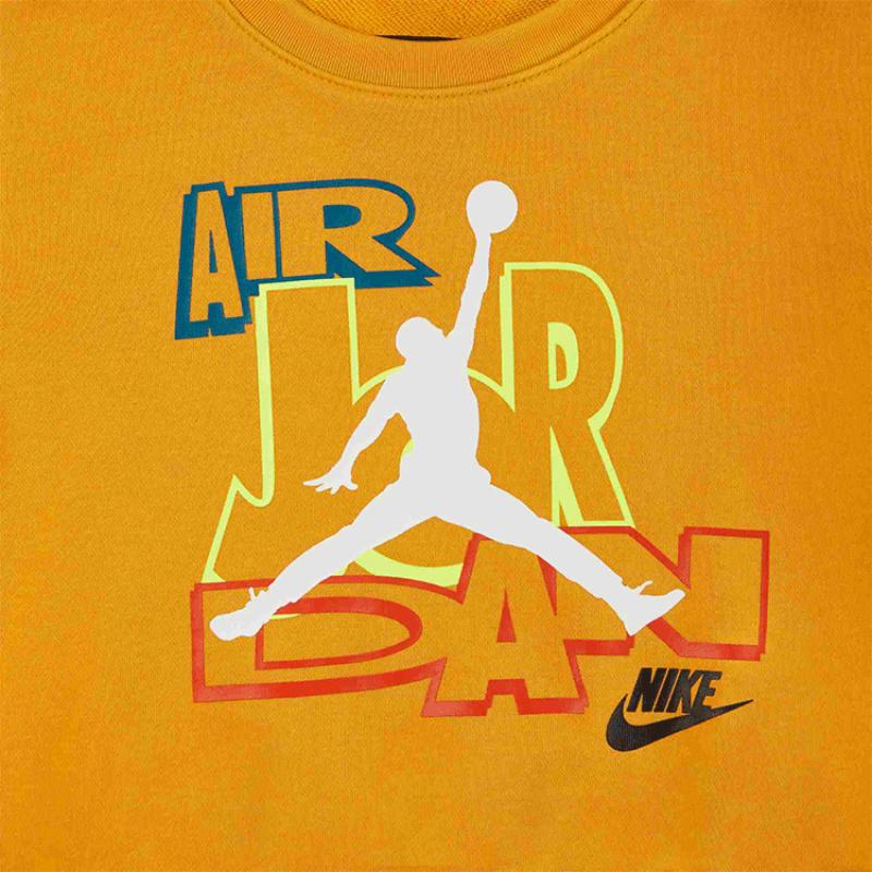 Jordan Logo Pullover Sweatshirt Kids Tops Yellow DV9556-886