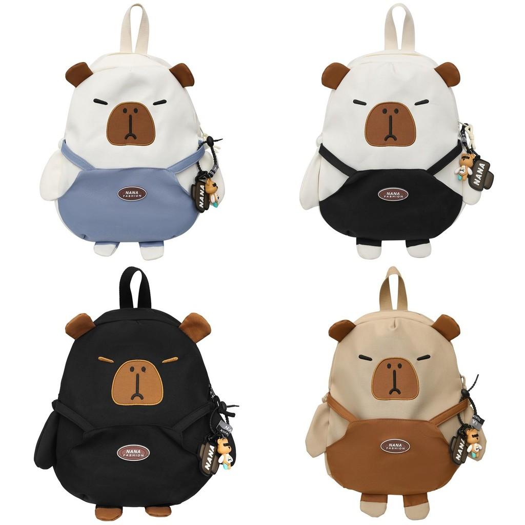 Backpack Capybara Student Class Bag Waterproof Capacity Large Storage Partition