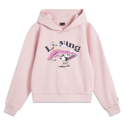 Li Ning Sports Lifestyle Series Dopamine American High Street Fashion Versatile Casual Comfortable Loose Knit Sweatshirt Women Sweatshirt AWDV388-2