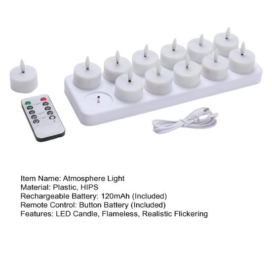 4/6/12 Löcher Flammenlose Teelichter Wiederaufladbare Flackernde LED-Kerzen LED Votivkerze Batteriebetrieben Elektrische Kerzen