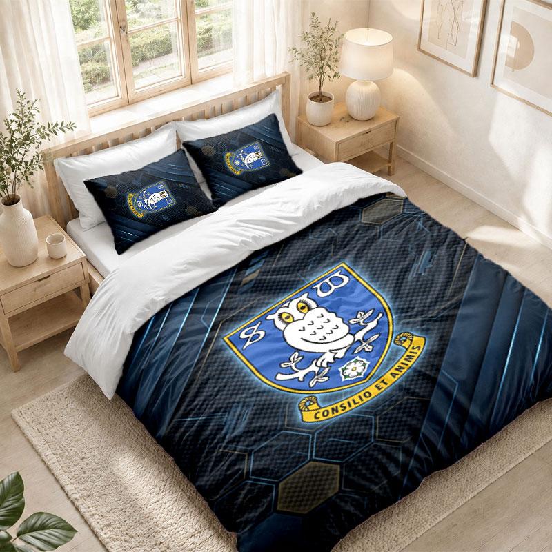 Bedding Set 1 Duvet Cover 2 Pillowcases Sheffield Wednesday Print Bedroom Home Decoration