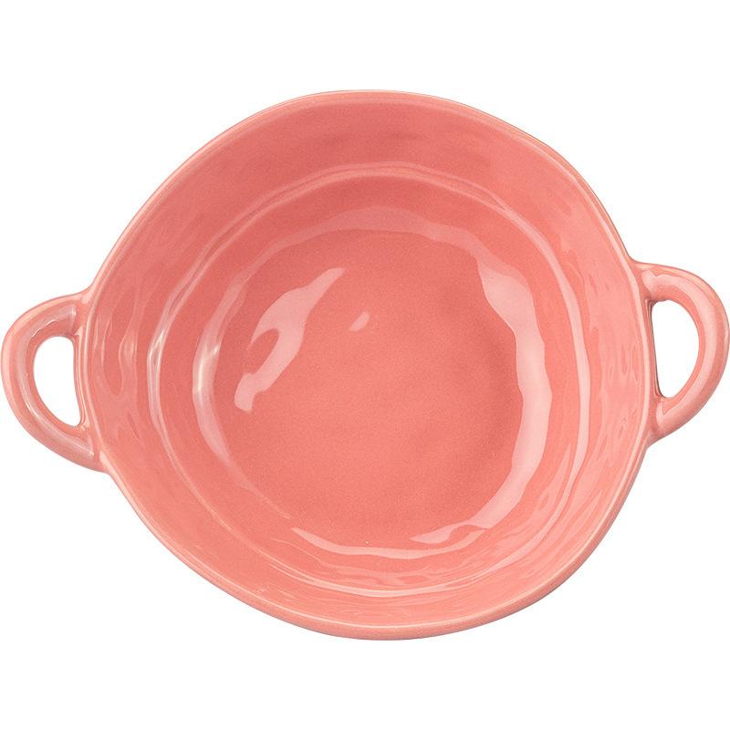 Cream Ins Hand Pinch Irregular Binaural Yogurt Salad High Value Ceramic Dessert Bowl Dormitory One Person Eating Tableware