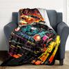 1pc Street Racer Flannel Throw Blanket HD Printed Lightweight Soft Warm All Season Blanket for Sofa, Bed, Travel, Camping Machine Washable