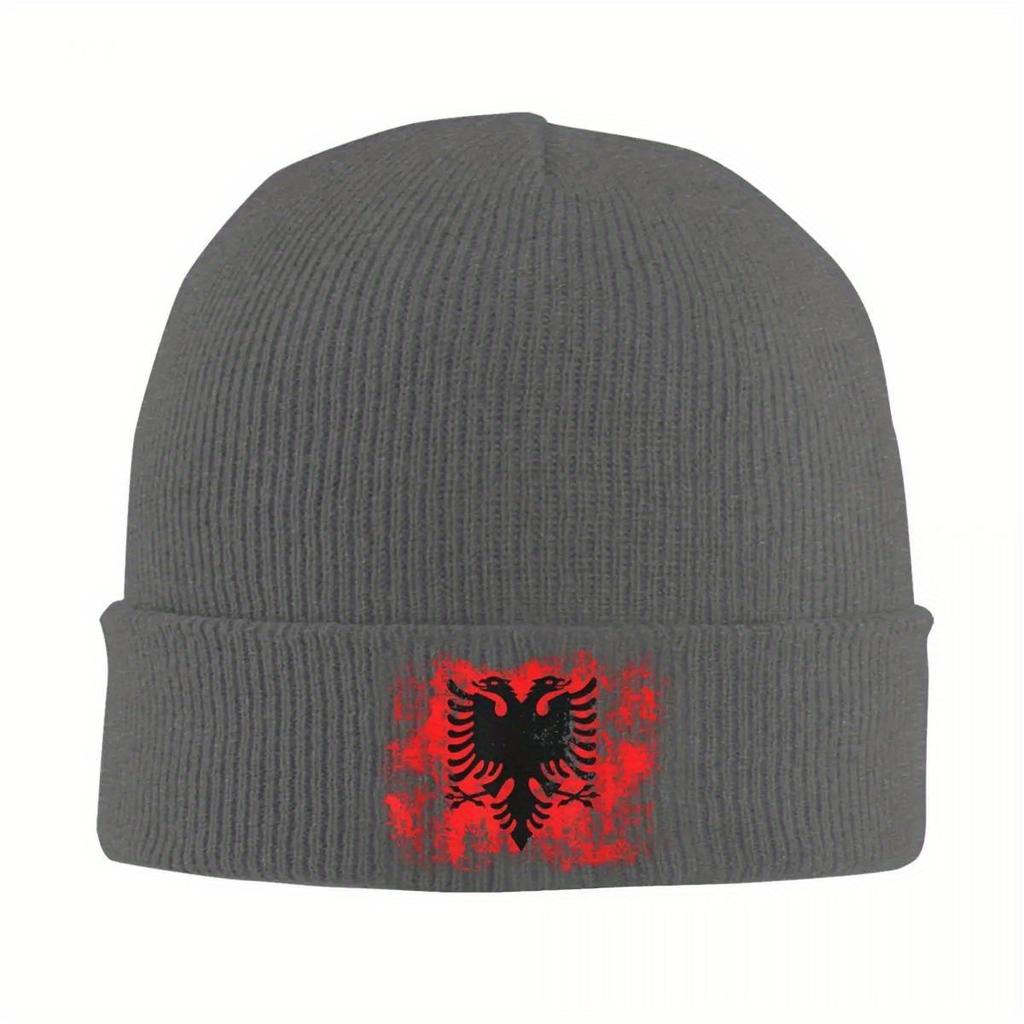 Albanian Flag Albania Knitted Hat Women's Men's Skullies Beanies Autumn Winter Hat Acrylic Warm Cap