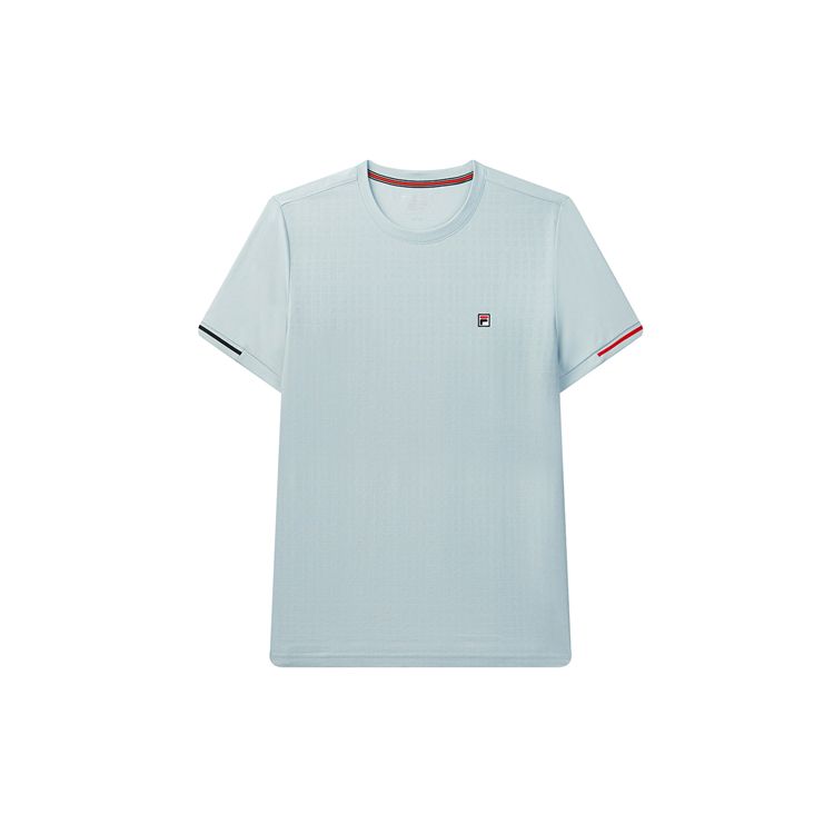 

FILA Small Logo Jacquard Short Sleeve T-Shirt Men Tops Blue F11M031113F-LB