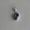 Mystic Topaz Pendant, Handmade 925 Sterling Silver Pendant, Gemstone Pendant, Gift for Her, Oval Topaz Pendant, Birthday Gift