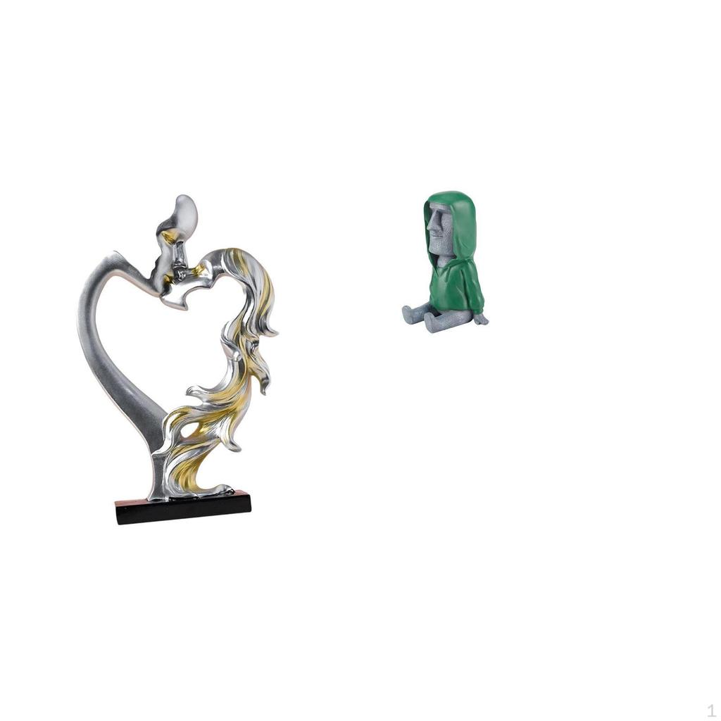 Kissing Couple Figurine Statue Collectible Desktop Ornament for Bedroom Wedding Bookshelf Cabinet