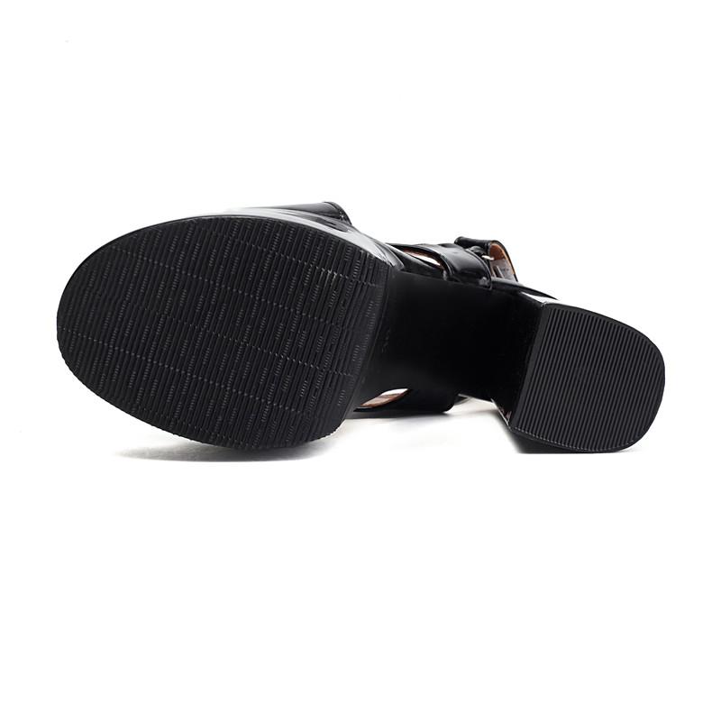 Women's High-heeled Sandals Sexy European and American Style Summer New Waterproof Table Thick Heel Large Size Solid Color Sandals