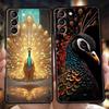 Handyhülle für Samsung Galaxy S25/S24/S23/S22/S20/S21/FE/Ultra/S10/S10E/S9/Plus/5G Weiche TPU-Abdeckung Schale Tier Pfauenmuster