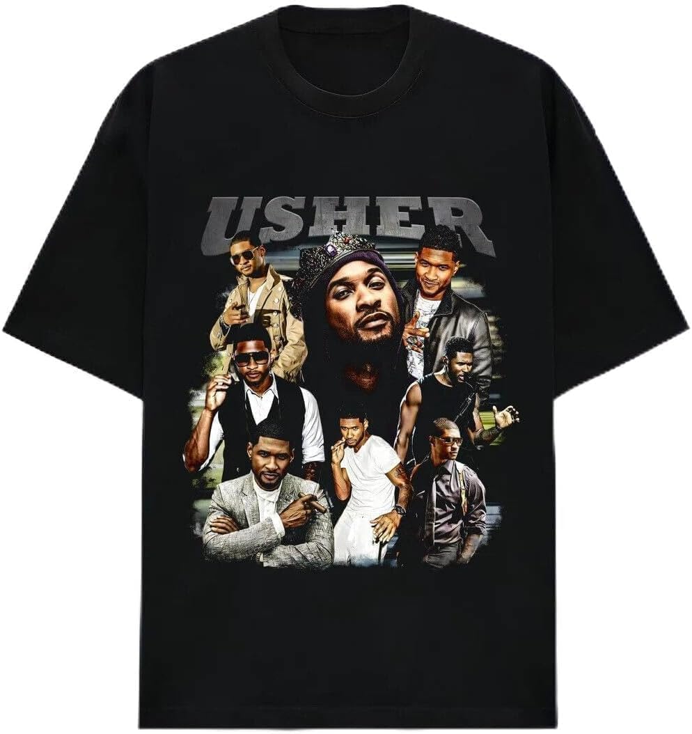 Usher R&B Hip Hop Vintage 90s t-Shirt Rapper Graphic Rap Tee XXL чёрный